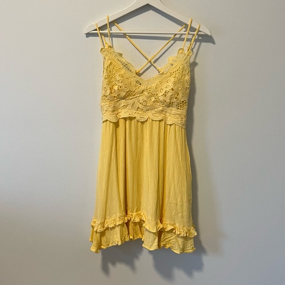 Listicle Yellow Boho Dress - Picture 1 of 9